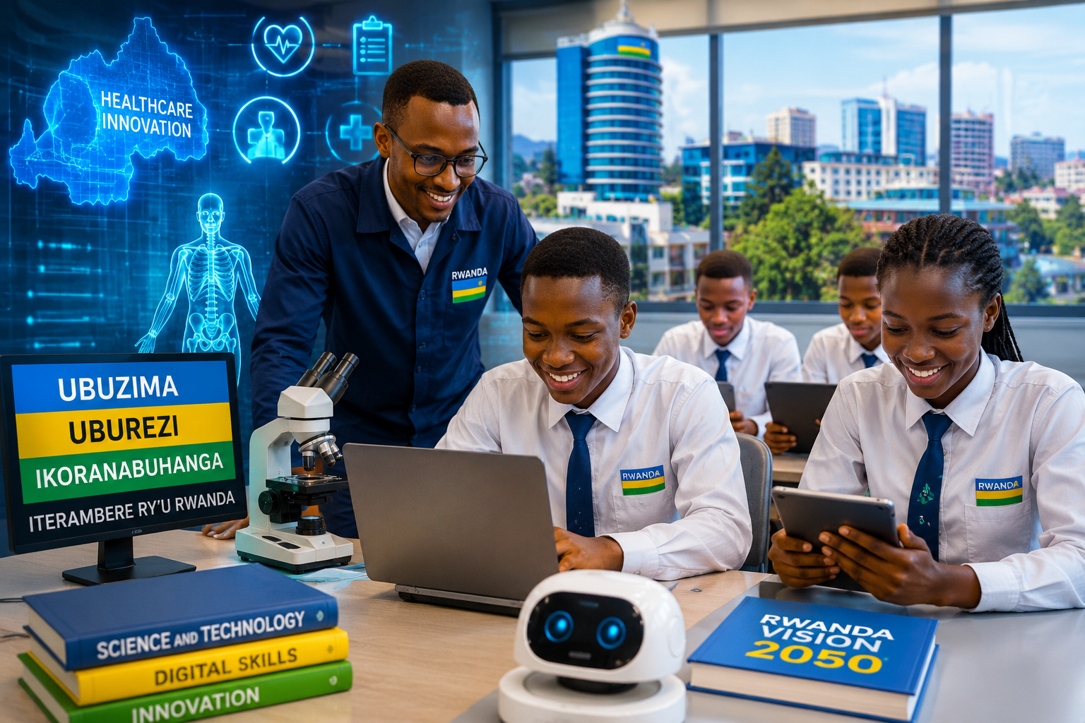 U Rwanda Rukomeje Kwagura Ikoranabuhanga Mu Buzima no Mu Burezi.
